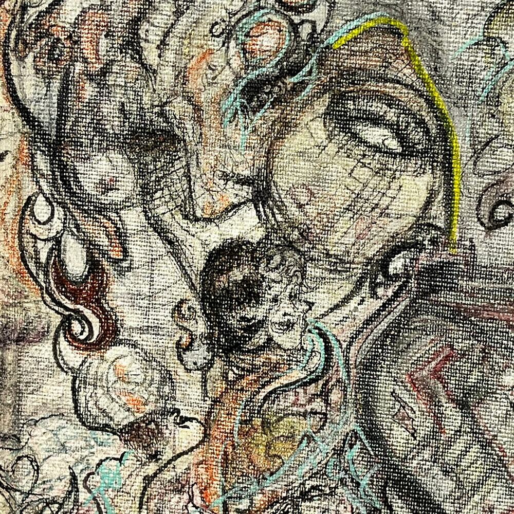 Drag King Original Abstract Figurative Painting Signed Mixed Media Canvas 20x16 - Picture 9 of 15
